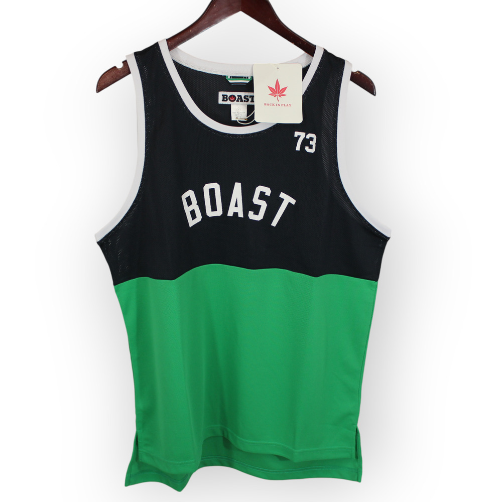 BOAST USA '73 Sprint Tank Top Navy Green White Mesh-Upper Retro Prep Streetwear